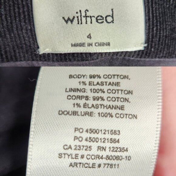 Aritzia Wilfred Isabella Black Corduroy Mini Dress Size 4 - Picture 16 of 16